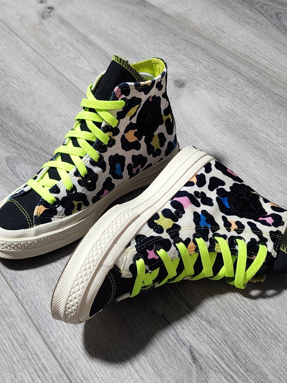 Converse Chuck 70 High Welcome To The Wild Eggs Leopard Print Soft Sneakers 5.5